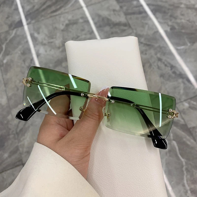Sunglasses Rimless Frameless Rectangle Shades