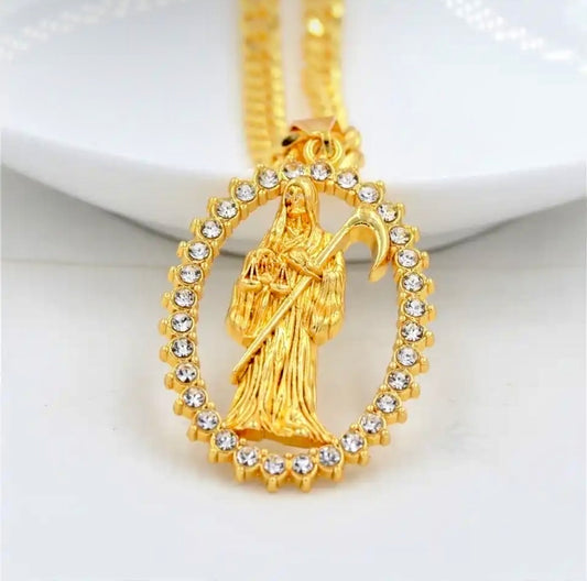 Gold Grim Reaper Necklace